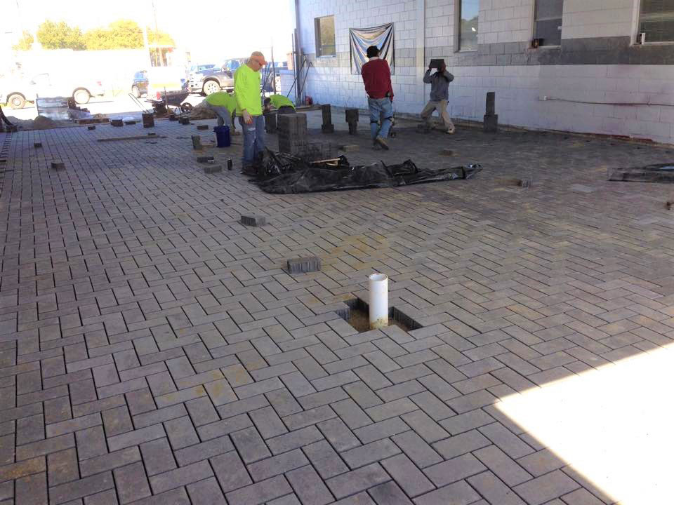 Commercial Heavy Duty Pavers at Car Dealership
